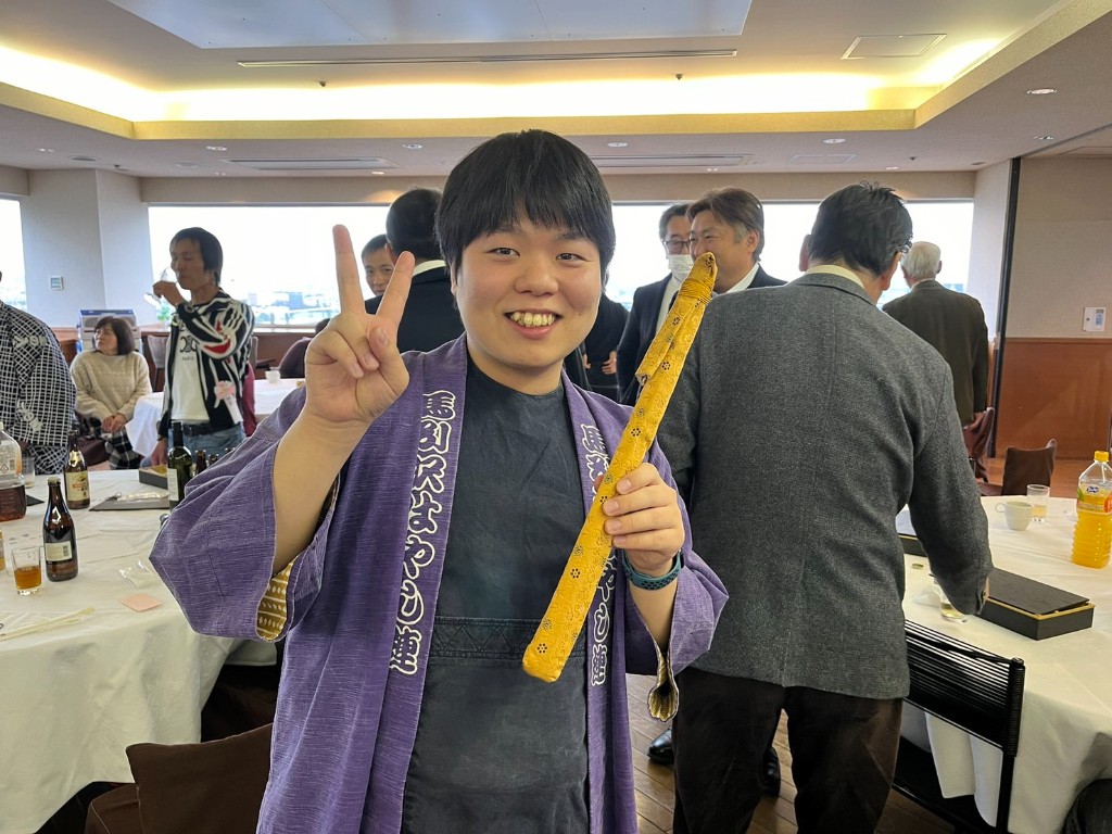 馬引沢自治会新年会 お囃子 法被